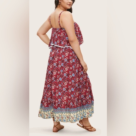 BloomChic Bandana Print Ruffle Maxi Dress - Picture 2 of 11